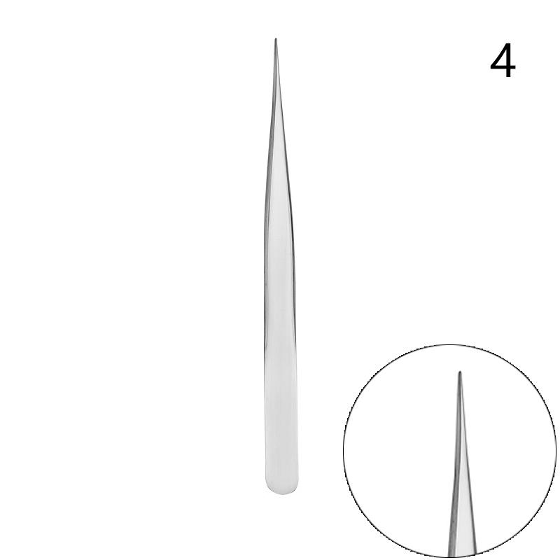 Anti-Slip Stainless Steel Lash Extension Tweezers Curved Tip Straight High Precision for Nail Art Makeup Beauty Tools