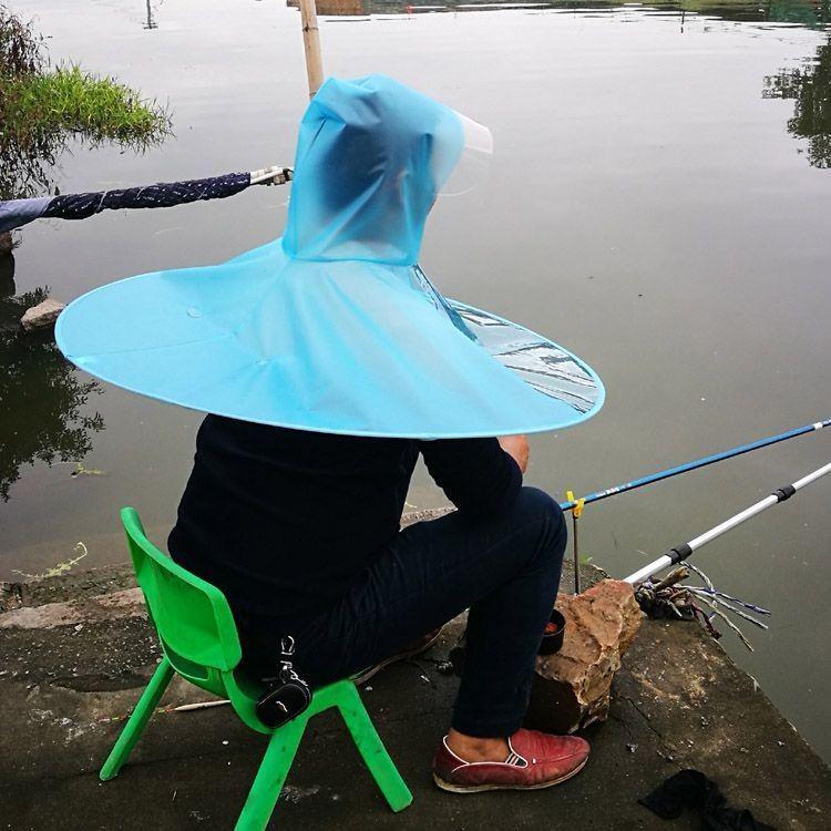

Adult Head-Mounted Waterproof Folding Umbrella Hat for Men & Women - Thickened Rainproof Design XL