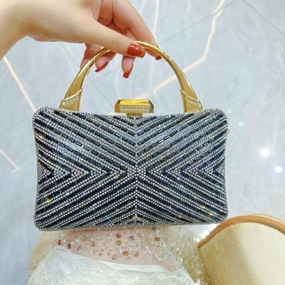 Borsa a mano con diamanti Borsa da sera Borsa a busta per banchetto Borsa piccola da donna a tracolla singola a catena