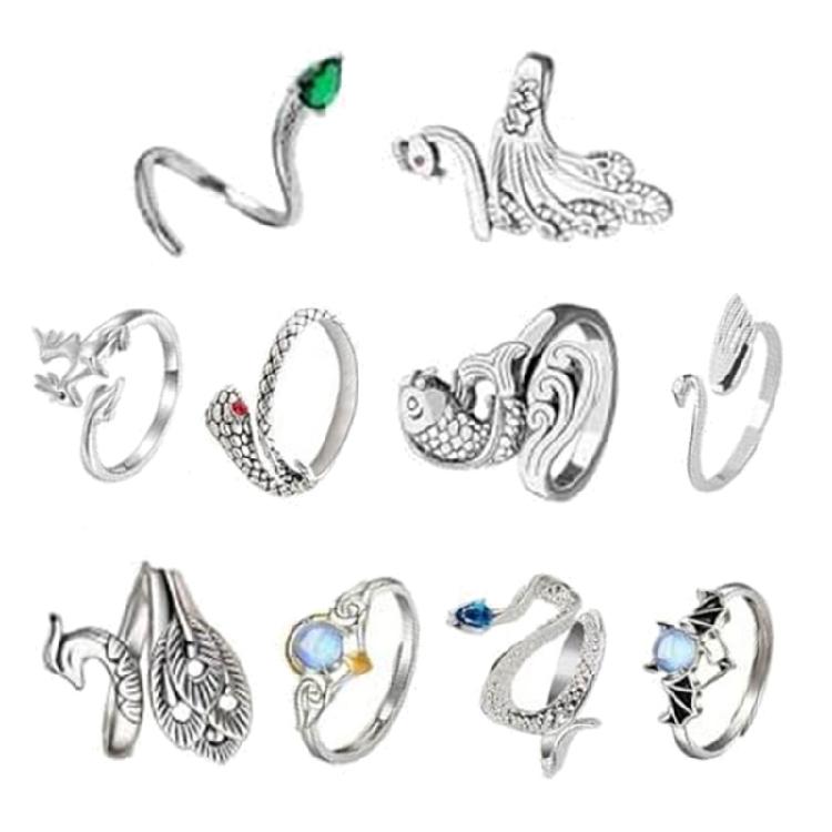 10pcs Crochet Rings Alloy Crochet Tension Rings Accessories for Knitting Lovers