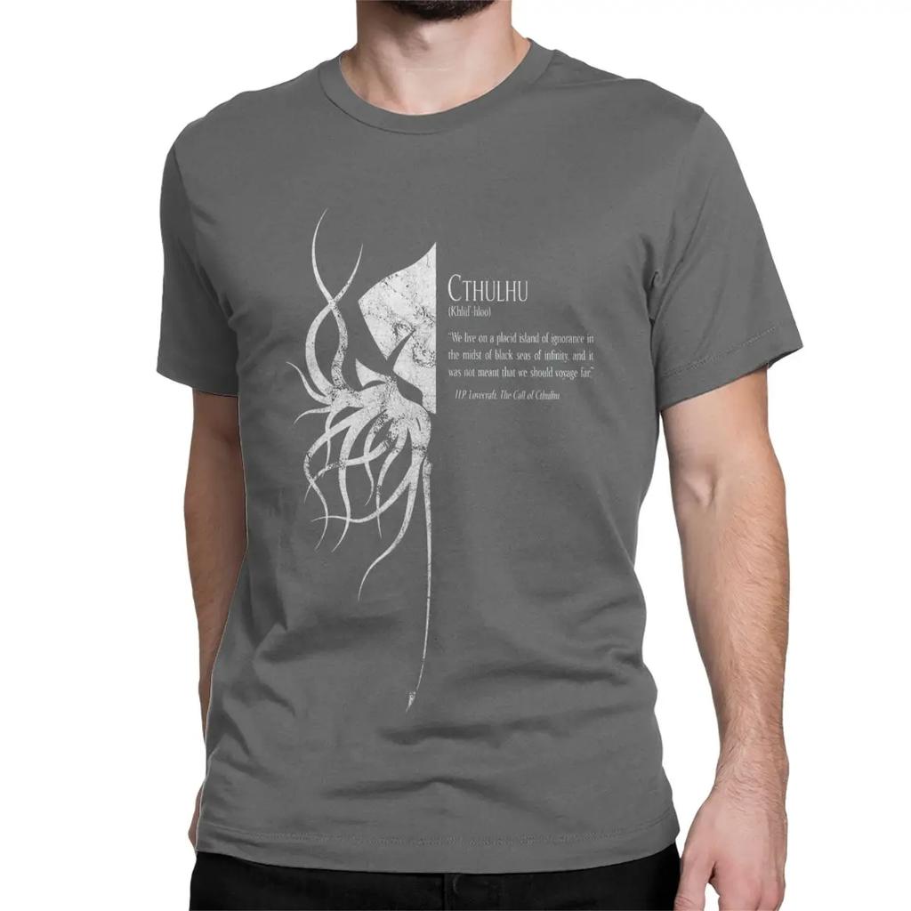 Cthulhu Mythos Lovecraft T Shirts Men Women Pure Cotton Cool T-Shirt Round Neck Cthulhu Tees Short Sleeve Tops Adult
