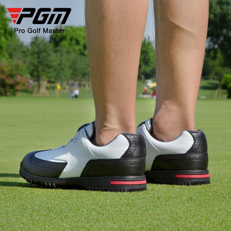 BRAND PGM Real Leather Mens Quick Lace Golf Shoes Long Spike Waterproof Golfer Boots Comfortable Athletic Sneakers XZ240