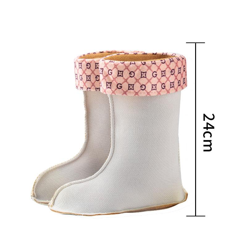Women's rain shoes medium tube water shoes fashion warm rain boots women's cotton water boots non-slip work rubber shoes car wash kitchen