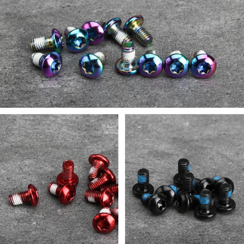 12 Stück Fahrrad-Scheibenbremsschraube M5 x 10 mm T25 Beschichtung Titan bunt MTB Fahrradfarbe Rutschfeste Scheibenschraube Fahrradzubehör