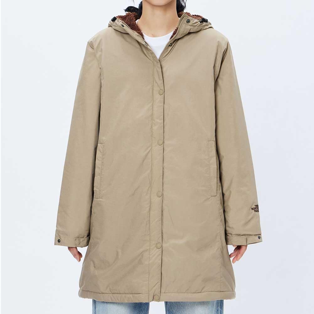 The North Face Compact Nomad Coat for Padded Water S Women, Fleece, Windproof, Repellent, Lightweight, Camping, Black/Black,