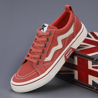 New Spring Mens Shoes Flat Lace-up Shoes Korean Style Fashion Casual Canvas Shoes Fashionable and Comfortable Canvas Shoes