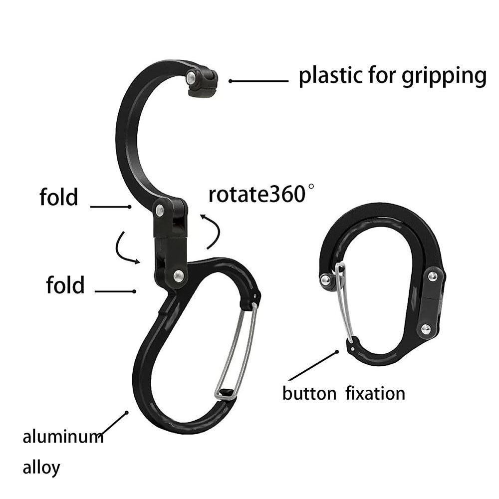 D-shaped Aluminum Carabiner: Multi-functional 360° Rotating Quick Link for Outdoor Sports