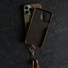 Luxury USB Charging Cable Genuine Leather Case For iPhone 16 Pro Max 15Pro 11 13 12pro 14Pro Strap Crossbody Lanyard Phone Cover