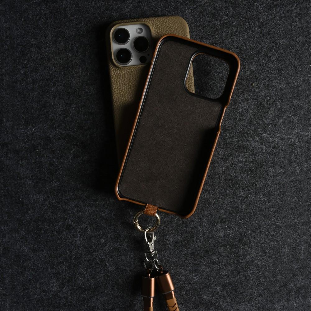 Luxury USB Charging Cable Genuine Leather Case For iPhone 16 Pro Max 15Pro 11 13 12pro 14Pro Strap Crossbody Lanyard Phone Cover