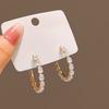 Zircon C-Shaped Earrings, High-End Light Luxury Inlaid Earrings, Niche Simple Earrings.