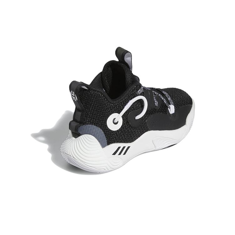 Adidas Harden Stepback 1 Durable Mid-Top Basketball Shoes Kids Sneakers Black White GY8646