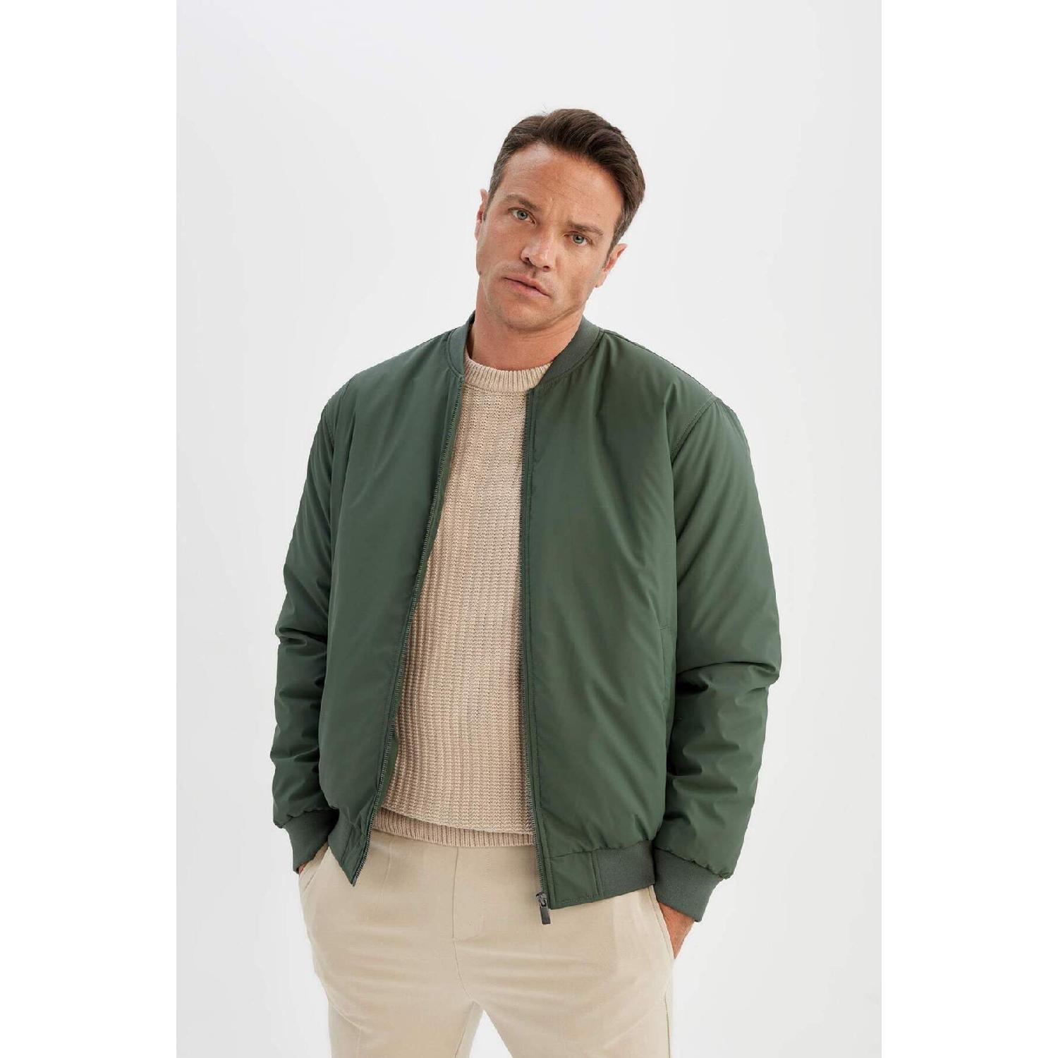 

Water Repellent Slim Fit College Collar Bomber Coat 3136314 XS спаржевый