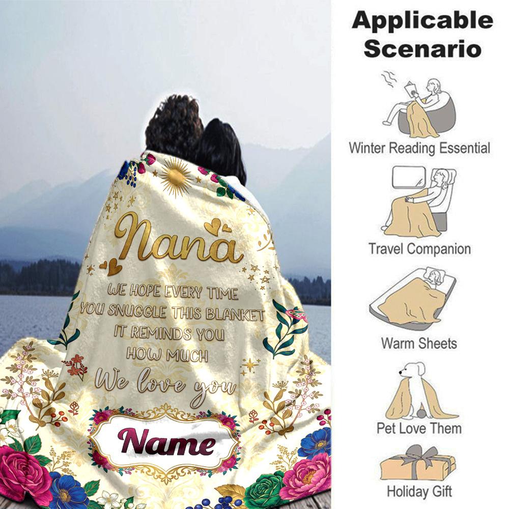 Nana'S Love Blanket Customize Your Name Blankets Are Warm Soft Blankets Perfect For Naps Sofas And Relaxation They Also Make Great Christmas Halloween