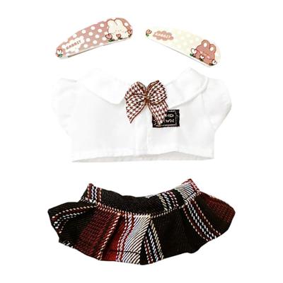 Niannyyhouse 10cm 20cm Plush Toy, White, Dress-Up, Dress Shirt, Pants, JK Skirt, Tie, Accessories, College Uniform, Cotton Doll (B-10cm)