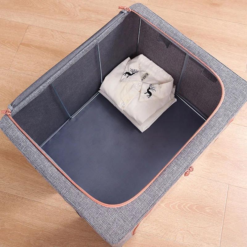 Large Foldable Quilt Storage Bag-Dust-proof Organizer Box for Clothes Blankets Wardrobe Cabinet Storage Organizers for Home Use