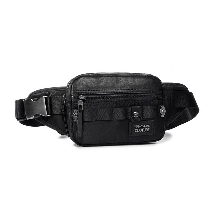 

Versace Jeans Couture Versatile Multi-Layer Faux Leather Waist Bag Men Bags Black E1YZAB12-71592-899 Basic Set (Bag+Dust Bag)