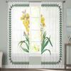 Plants Flowers Leaves Wallflowers Tulle Curtain Voile Transparent Tulle for Bedroom Living Room Kitchen Sheer Window Curtains