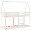 VidaXL Lit superposé avec toit blanc 90x200 cm bois de pin massif, lit, cadre de lit, lit mezzanine, meuble de chambre, 3282077
