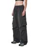 ODDSTUDIO Parachute Washed Wide Cotton Cargo Pants - Charcoal