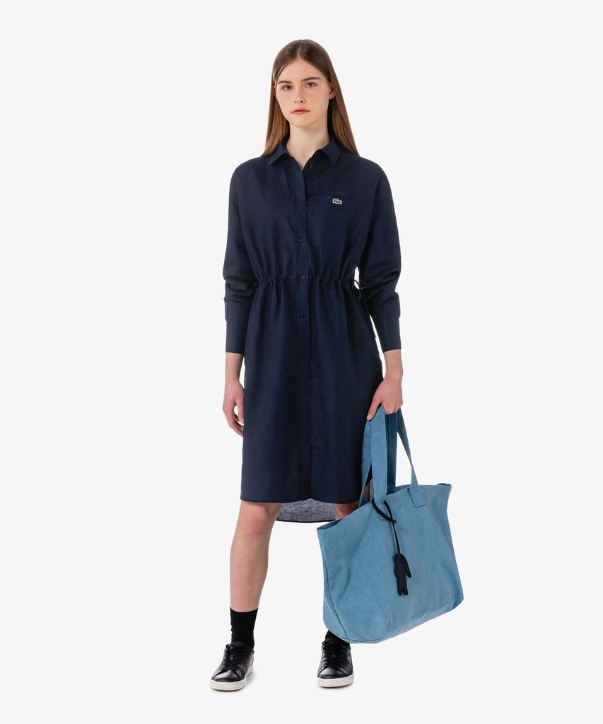 Lacoste Women'S Long Sleeve Linen Blended Shirt Dress Ef8271-56G 166