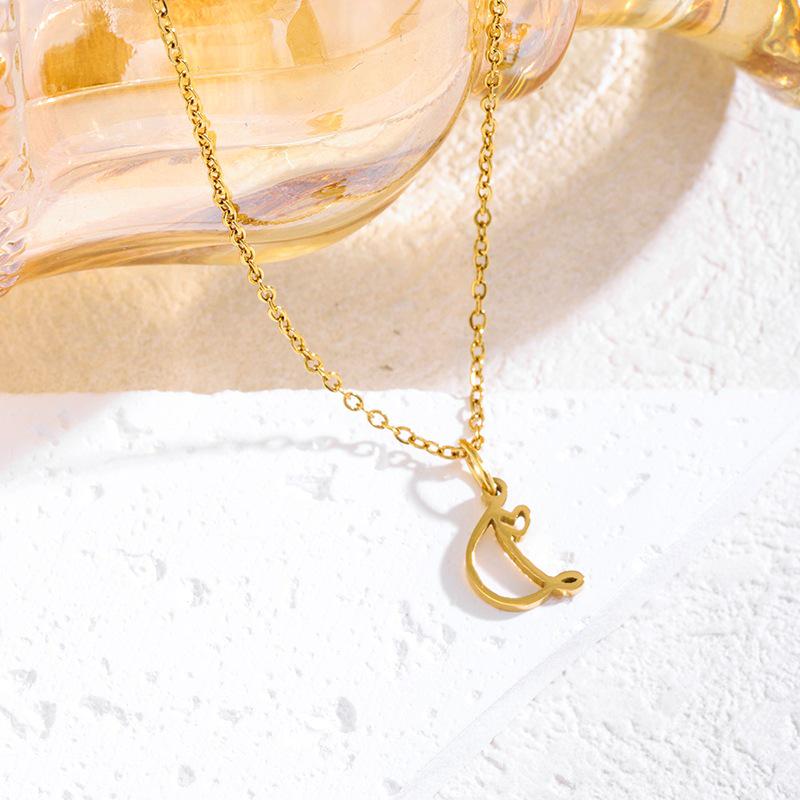 Elegant Titanium Steel Letter Necklace for Women - 2026 Clavicle Chain English Letter Pendant Jewelry