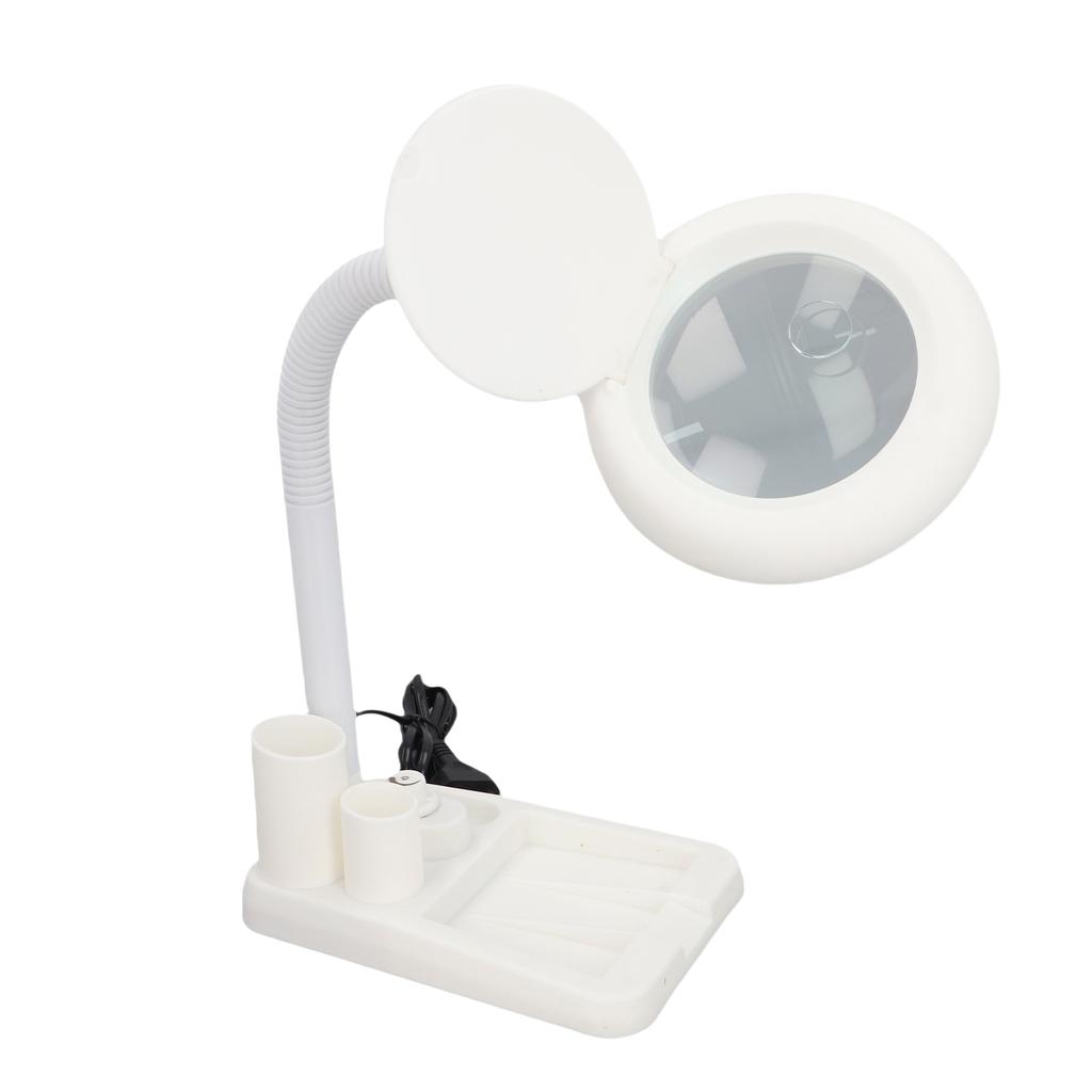 Magnifying Glass Table Lamp With 5X 10X Magnifier With 36 LED Lights White