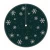 Christmas Carpet Tree Skirt, Green Background Snowflake Polka Dot Pattern Carpet Indoor And Outdoor Floor Decoration
