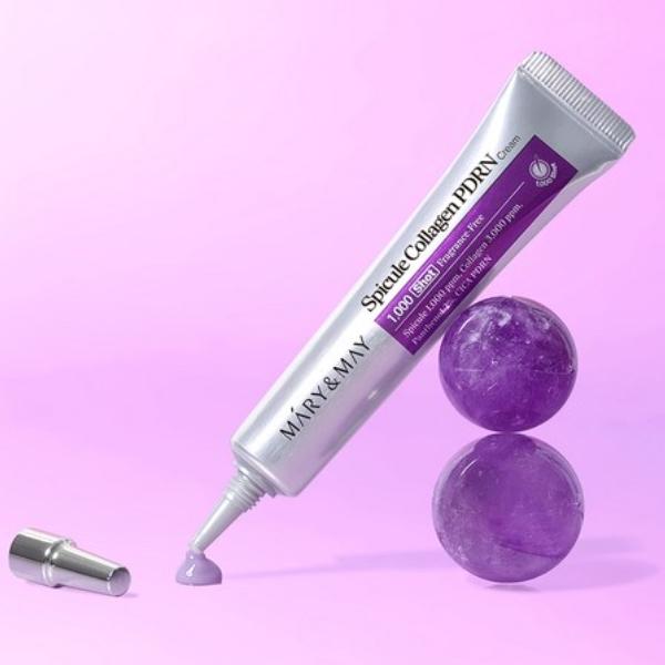 MARY & MAY Spicule Needle Shot PDRN Cream 15g | Collagen / Retinol — Pore · Firming · Brightening K-Beauty