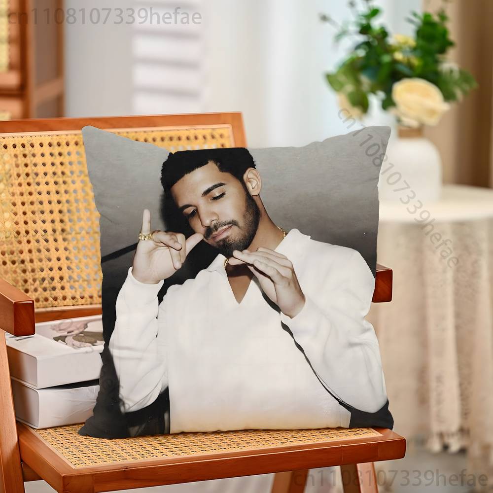 

Rapper DDrake Funny Pillow Case Antidustmite Pillowcase Invisible Zipper Silky Short Plush Sofa Cushion Cover 30x30cm