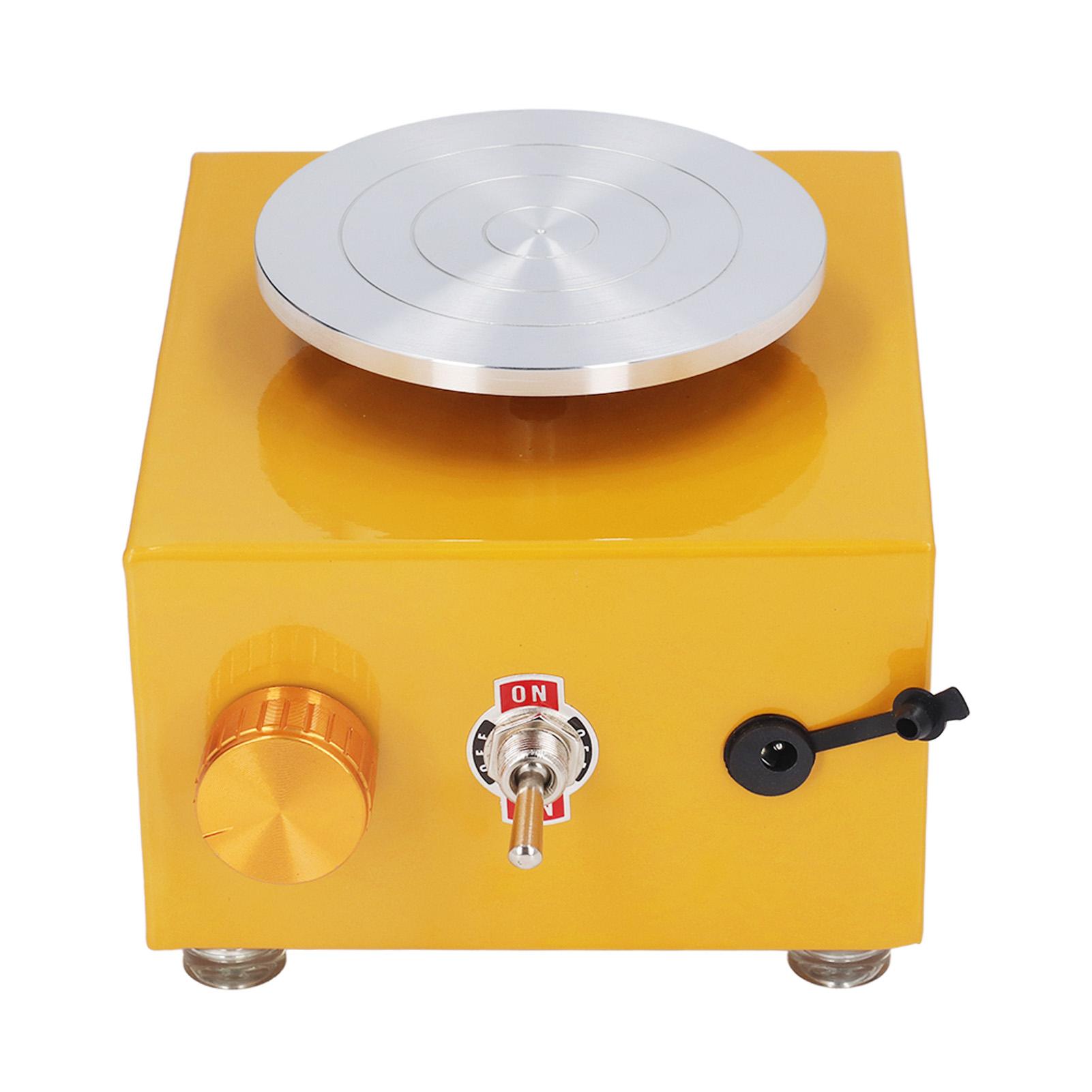 

Мини гончарный круг желтый маленький миниатюрный школьный учебный гончарный круг машина для художественных промыслов EU Plug