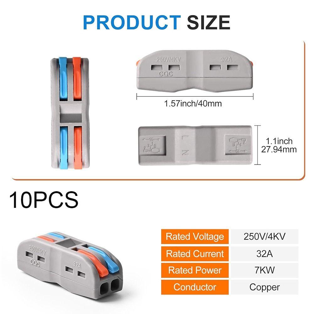 Mini Wire Connector 2 Circuit Inline Terminal Blocks New Fast Connector