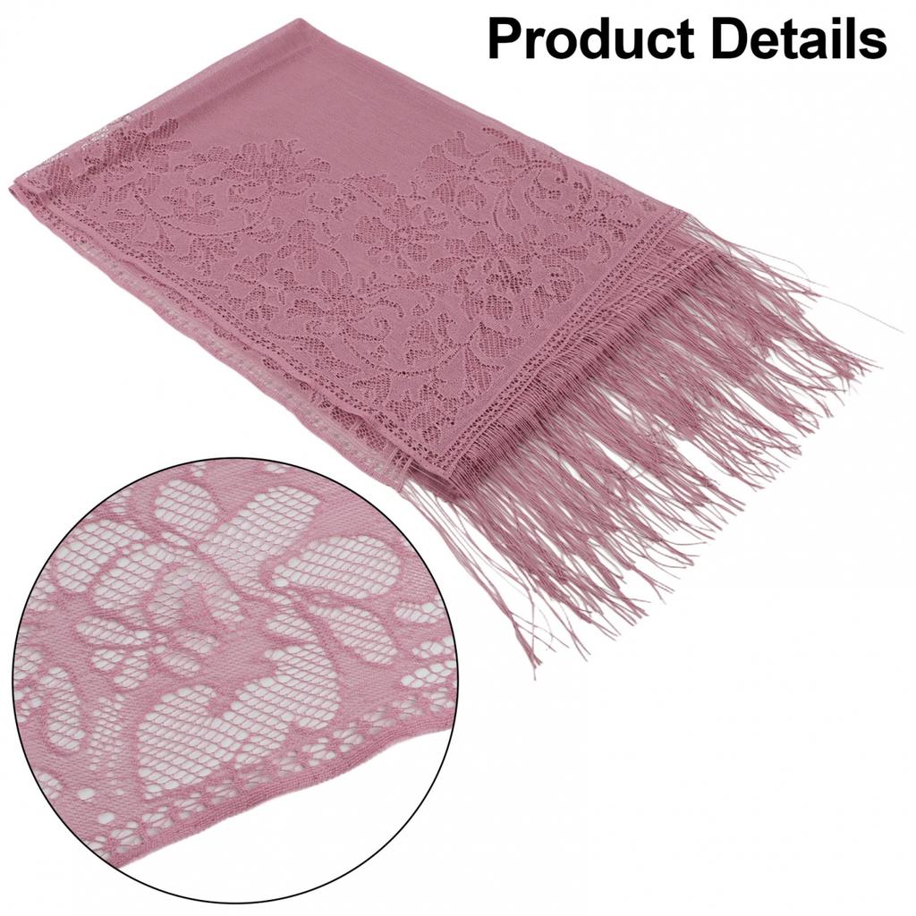 All Match Floral Tassel Scarf Hollow Solid Breathable And Comfortable