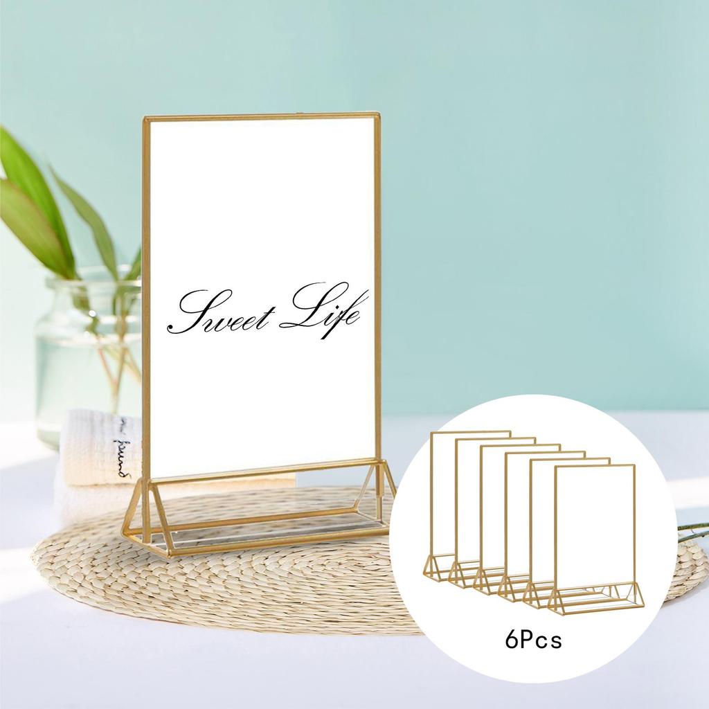 6Pcs Acrylic Sign Holder Stand Poster Home Meetings Table Menu 7