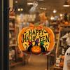 Outdoor Door Hanger Happy Halloween Sign, Spooky Wooden Pumpkin Front Waterproof Sign for Farmhouse Porch Wall Hanging Decor Wreath Alternative