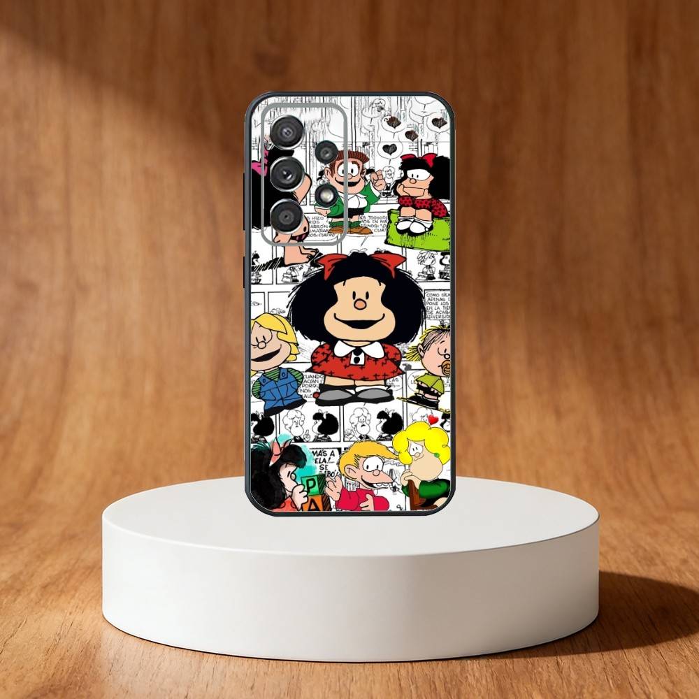 M-Mafalda World Phone Case For Samsung S25,S24,S21,S22,S23,S30,Ultra,S20,Plus,Fe,Note,10,9,5G Black Cover