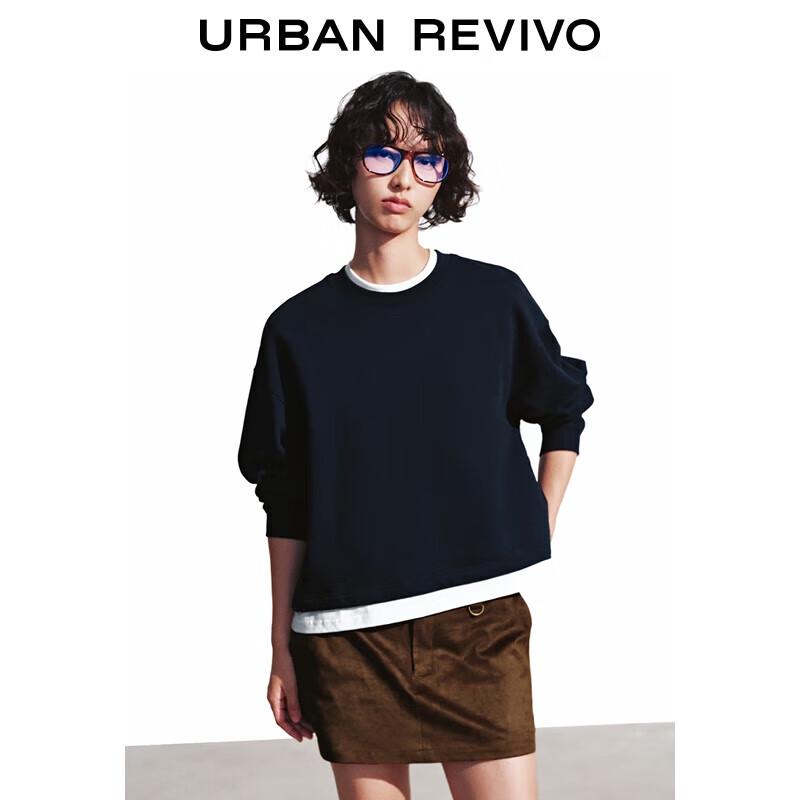 

UR Women s Casual Color-Block Faux Two-Piece Sweatshirt XS