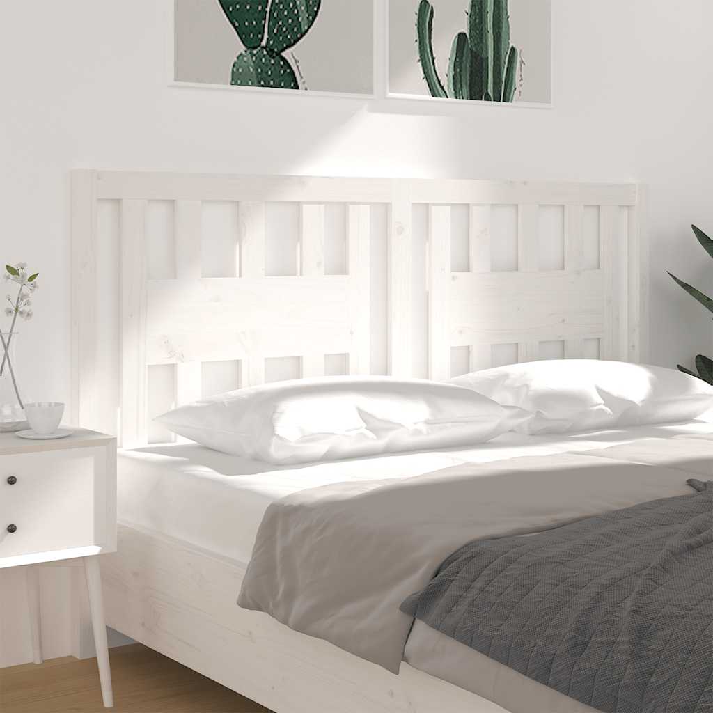 Vidaxl Bed Headboard, White, 146X4X100 Cm, Solid Pine Wood