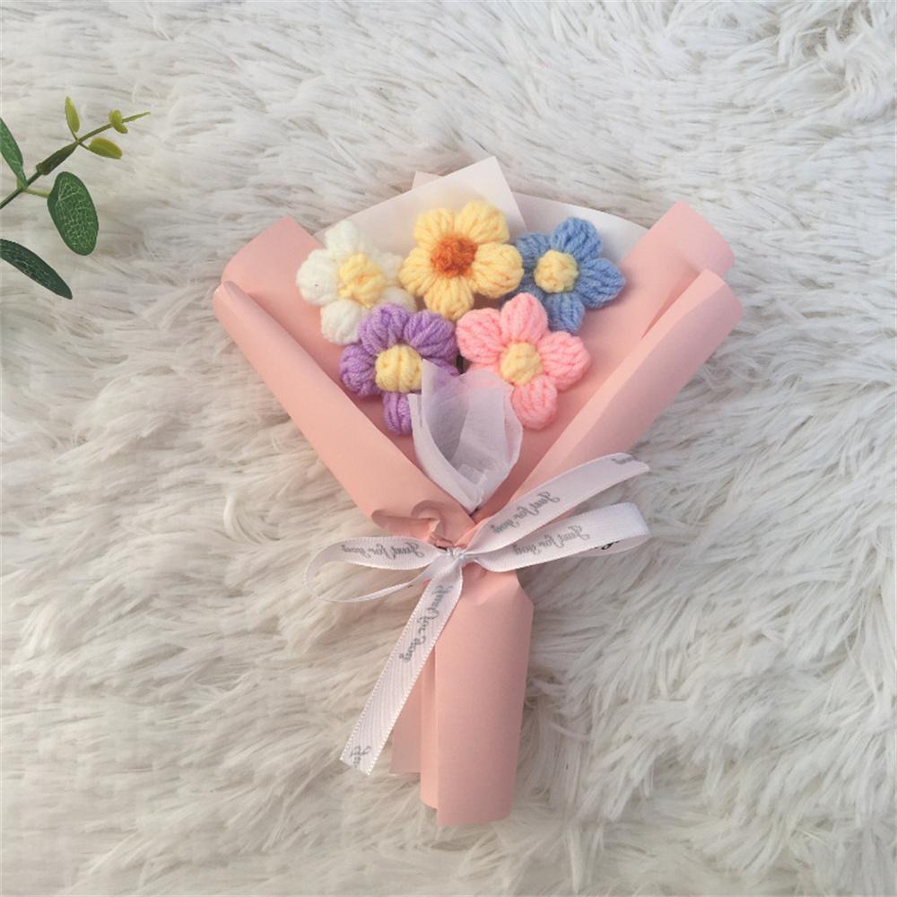 

Knitted Daisy Bouquet Mini Crochet Artificial Flower Bouquet Valentine s Day Gifts Accessories Wedding Birthday Party Home Decor