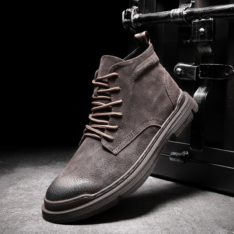 Men s Genuine Leather High-Top Martin Boots - Winter Warmth & Versatile Casual Work Style. 38