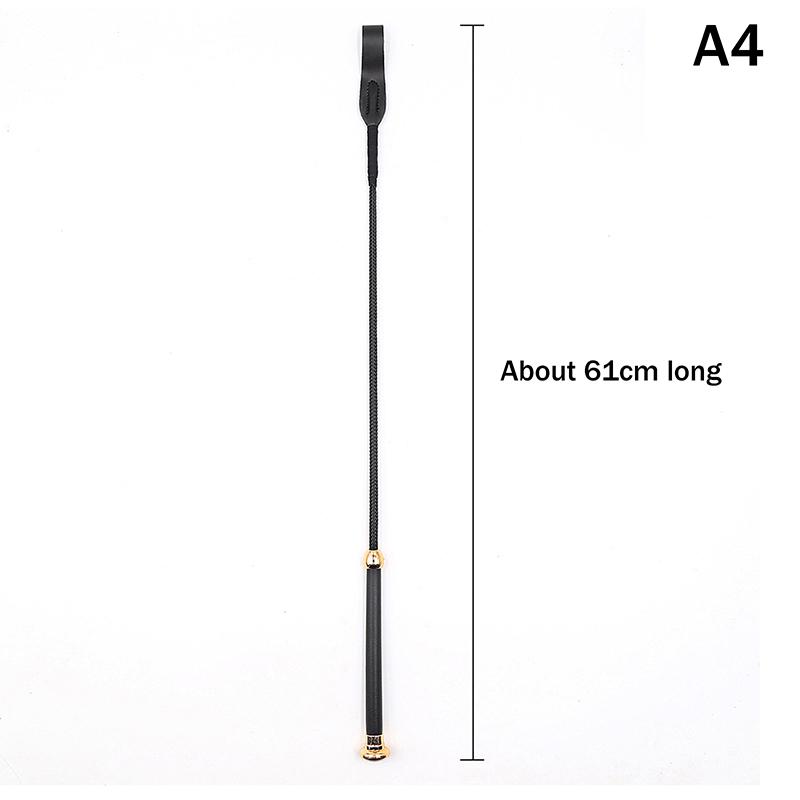 Pu Leather Long Straight Whip Flogger Paddle Horse Whip Training Riding Crop Whip With Anti-Slip Grip Equestrianism Horsewhip