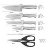 McCook 6-Piece Knife Set - Multifunctional santoku knife, gyuto knife, bread knife, paring knife, kitchen scissors, chef's knife, and vegetable knife