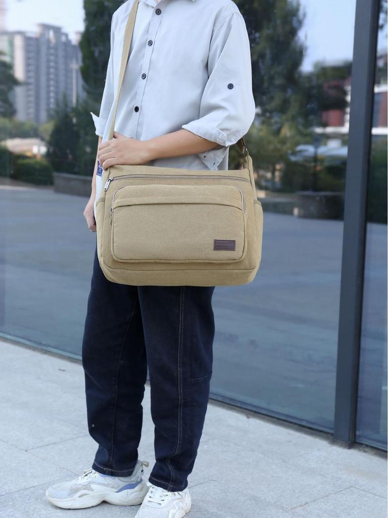 Men's Multifunctional Canvas Crossbody Bag: Versatile Travel & Tool Carrier