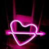 Heart Shape Sign Night Lights Battery or USB Operated Wall Lamp for Christmas Birthday Wedding Party Valentine's Day