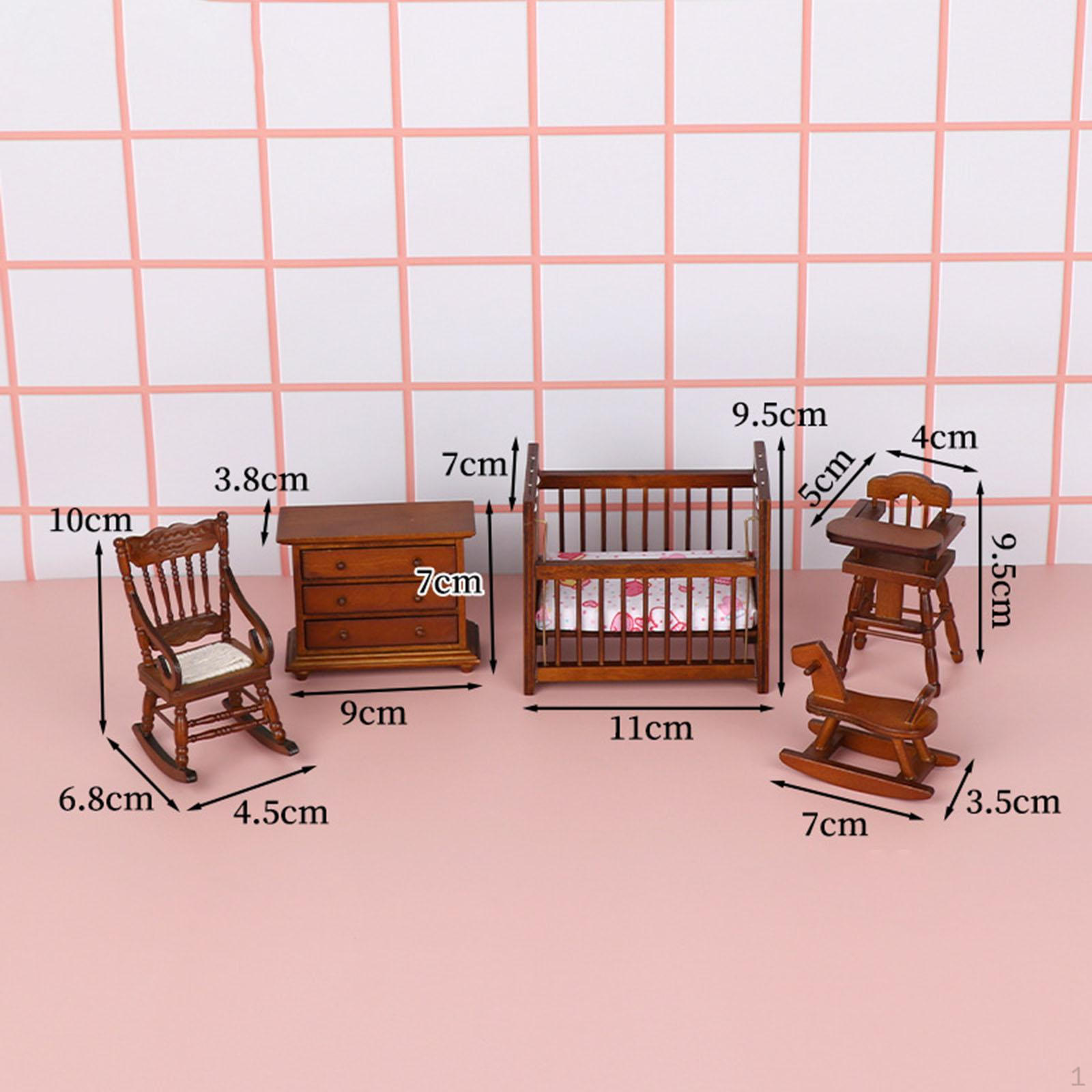

5 штук 1/12 Кукольный домик Миниатюрный набор мебели Игрушки для ролевых игр Реквизит для сцены Деревянный