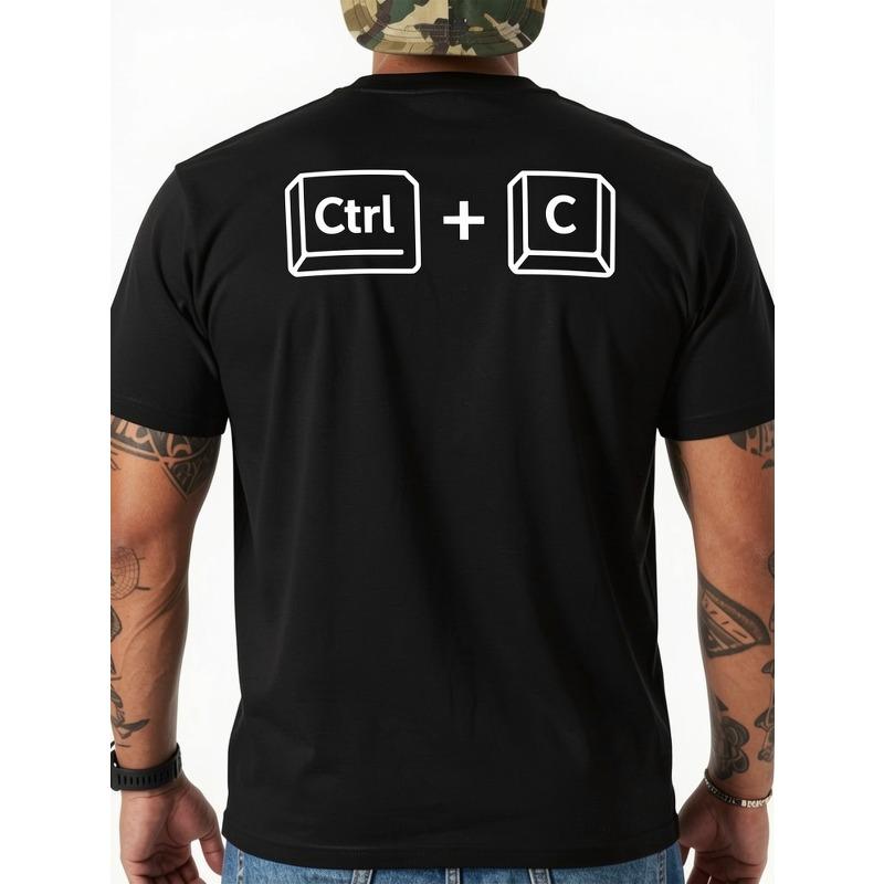 Copy Paste Ctrl C Ctrl V Dad Son Happy Father's Day Family Men's T-shirt Back Print Good Items for Gifting