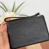 Coach Corner Zip 16 Top Zip Double Slot Dog Print Leather Clutch Small Women Clutch Black CC434-SVA47