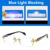 Retro Rimless Reading Glasses For Men Women Blue Light Blocking Presbyopic Glasses Stylish Design