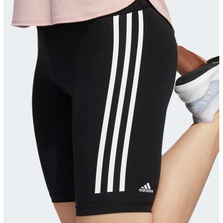 Adidas Logo Stripe Print Tight Fitness Shorts Women Shorts Black H64228