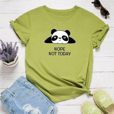 Nein Nicht Heute Panda Print Damen T-Shirt Kurzarm O-Ausschnitt Locker Damen T-Shirt Damen T-Shirt Tops Kleidung Camisetas Mujer