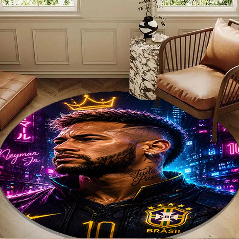 Dream Big Play Neymar Round Mat Home Decor, Chair Rug For livingroom,Bedroom, Doormat Home Decor Birthday Gift Christmas Gifts